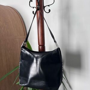 Gucci Black Leather Shoulder Bag Vintage